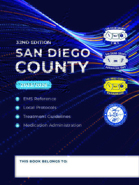 SMALL: 2025-26 San Diego County Protocol & Medications Handbook: NEW EDITION Available/ShipsJuly 2025