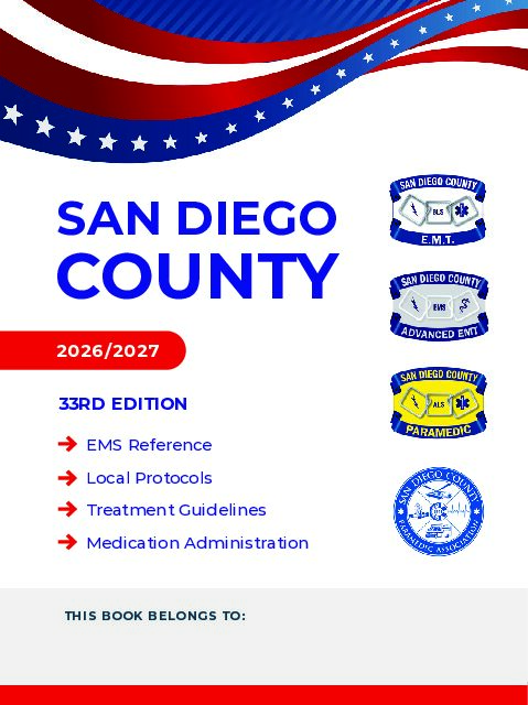 SMALL: 2026-27 San Diego County Protocol & Medication EMS Handbook: NOW AVAILABLE